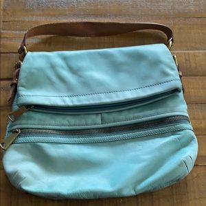 Fossil Leather fold over bag